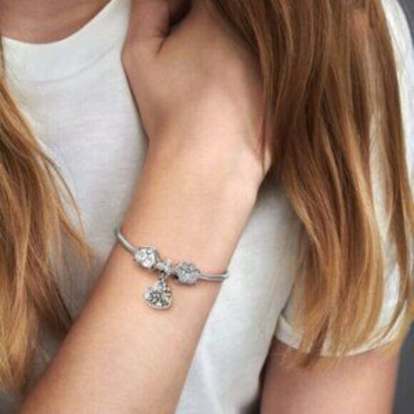 Pandora Dog Paw Print Charm with Clear - Picture 2 of 5